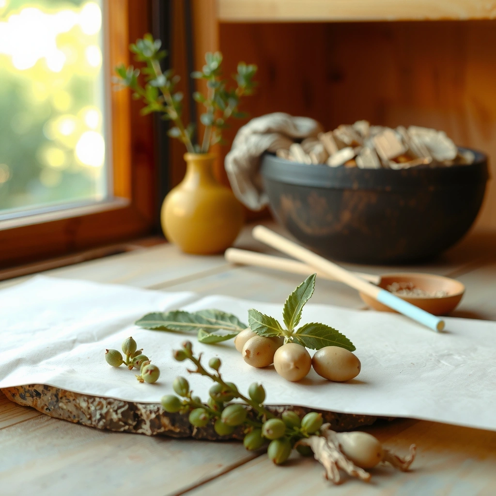 Produktinszenierung auf Holztisch
